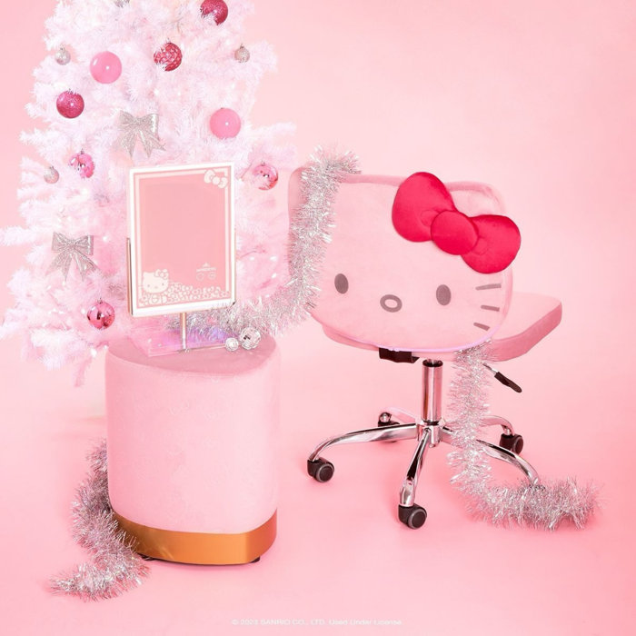 Isabelle & Max™ Mariario Hello Kitty Kawaii Swivel Vanity Chair for